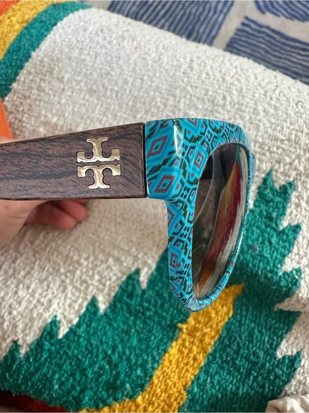Tory Burch Teal Patterned Sunglasses
